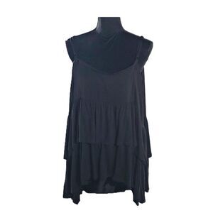 Torrid Black Super Soft Knit Babydoll Tiered Camisole Top Size 5